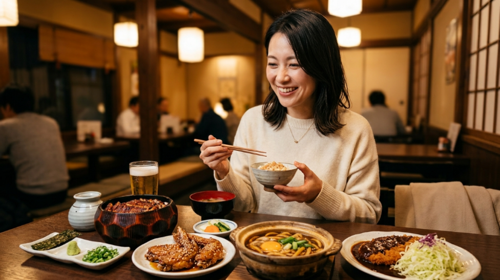名古屋めしフルコースと女性ひとり・夜