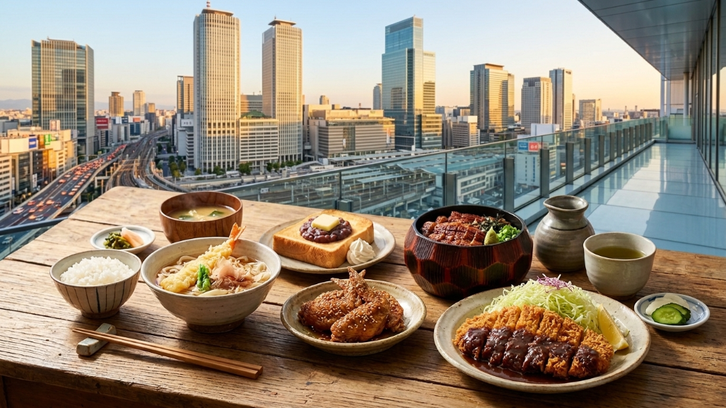 名古屋ビル群と名古屋めし